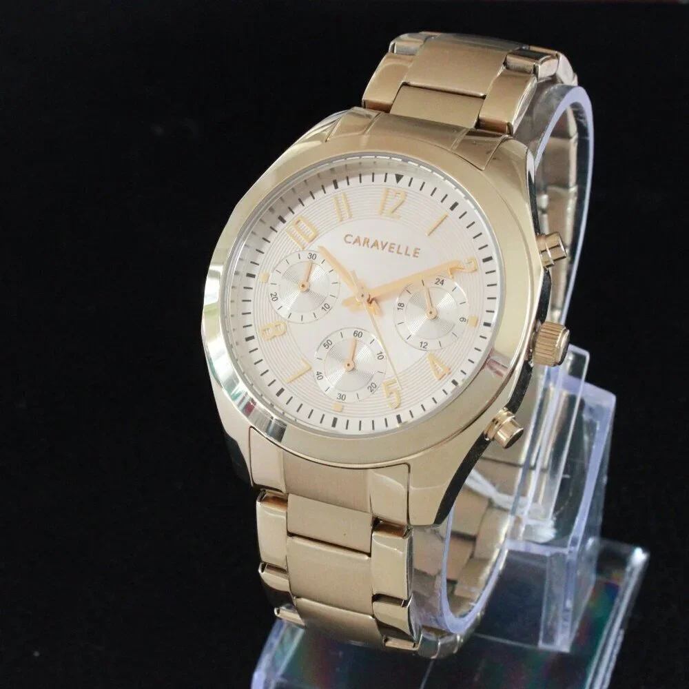 Caravelle Ladies Chronograph By Bulova Champagne Dial 36mm